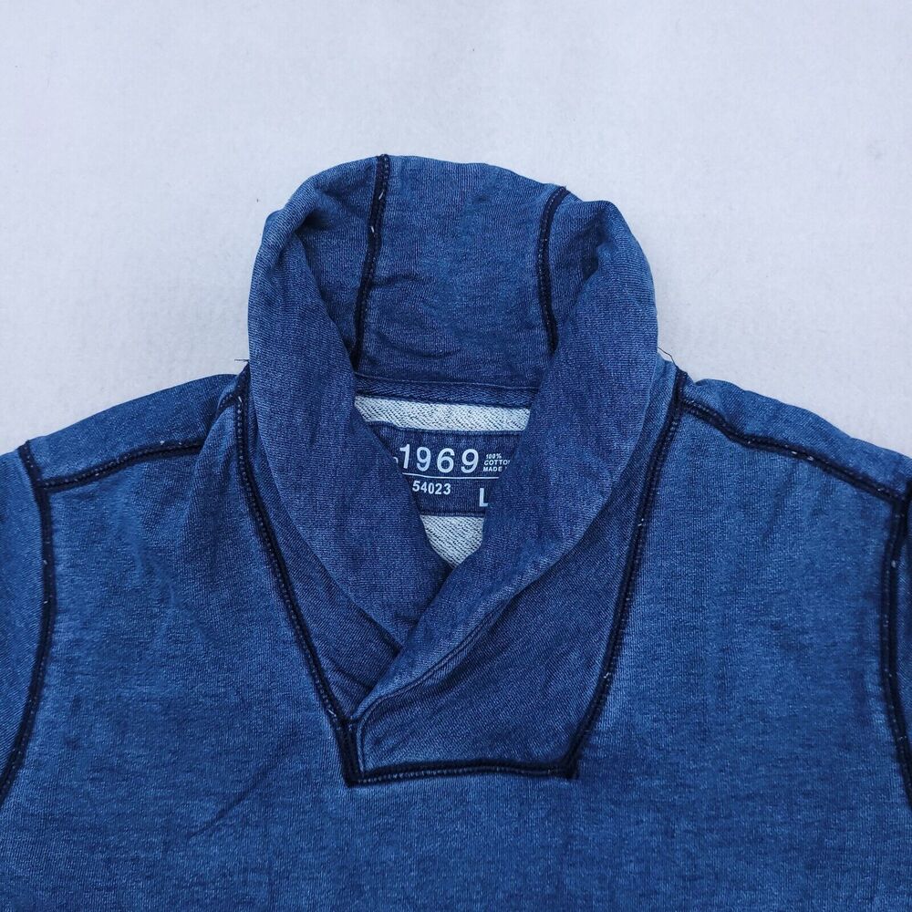 GAP Blue Shawl Collar Sweatshirt